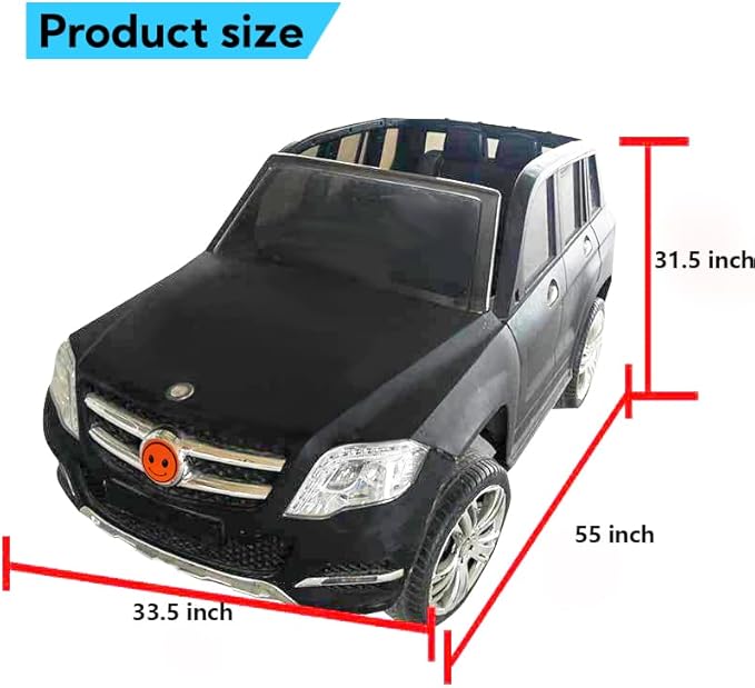 Large Kids Ride-On Toy Car Cover, Outdoor Wrapper Resistant Protection for Electric Battery Powered Children Wheels Toy Vehicles-Universal Fit, Water Resistant, UV Rain Snow Protection (Black)