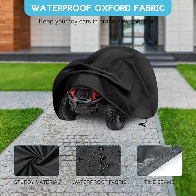 Large Kids Ride-On Truck Toy Car Cover, 420D Heavy Duty Waterproof Cover for Power Wheels, Outdoor Protective Cover All Weather - Universal Fit