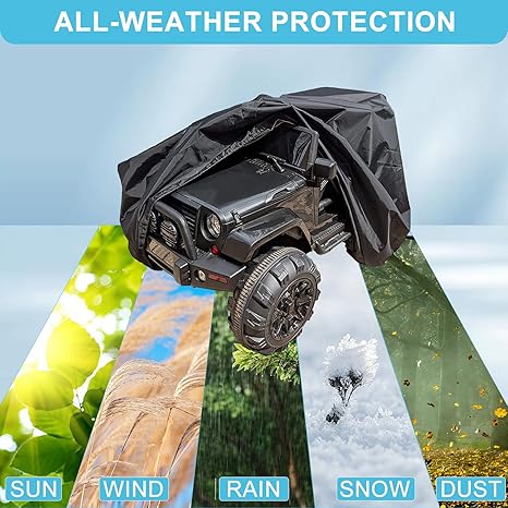 Large Ride-On Truck Toy Car Cover, Outdoor Cover for Power Wheels, Kids Electric Car Cover Waterproof All Weather Protect Kids Car Toy Vehicles - Universal Fit