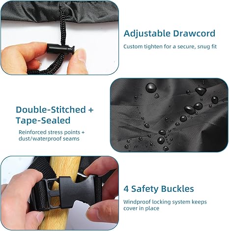 Kids Car Cover - Ride-On Car Truck Cover Waterproof, Kids Ride on Toys with Adjustable Drawstring & Safety Buckles, Durable PU Coated Protection for Kids Electric Vehicles