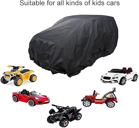 Kids Ride-On Toy Car Cover, Car Toy Cover,Outdoor Wrapper Resistant Protection for Electric Children Wheels Toy Vehicles - Universal Fit, Water Resistant(Black)