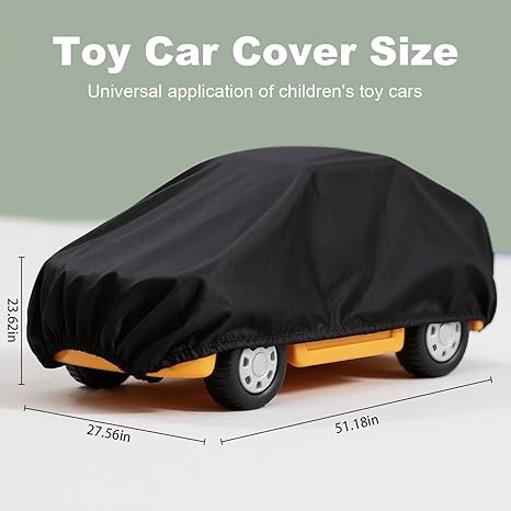 Kids Ride On Toy Car Cover Waterproof Powered Wheels Cover for 12V Battery Powered Jeeps Kid Toy Cars Outdoor Protection Universal Kids Car Cover Dust Water Resistant UV (Black)