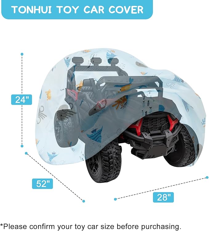 Ride On Toy Car Cover with Marine Animal Print, Waterproof Cover for  Jeep, Tarp for Outdoor Kids Electric Car All Weather - Universal Fit