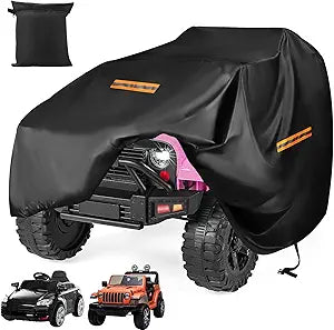Kids Ride On Car Cover,Large Power Wheels Cover Waterproof,Heavy Duty 420D Universal Toy Car Cover for Power Wheels Jeep & Toddler Electric Vehicles,All Season Protection,with 3 Reflective Strips