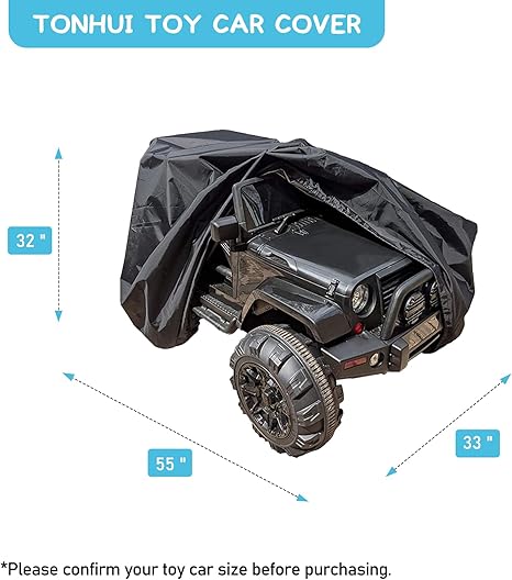 Large Ride-On Truck Toy Car Cover, Outdoor Cover for Power Wheels, Kids Electric Car Cover Waterproof All Weather Protect Kids Car Toy Vehicles - Universal Fit