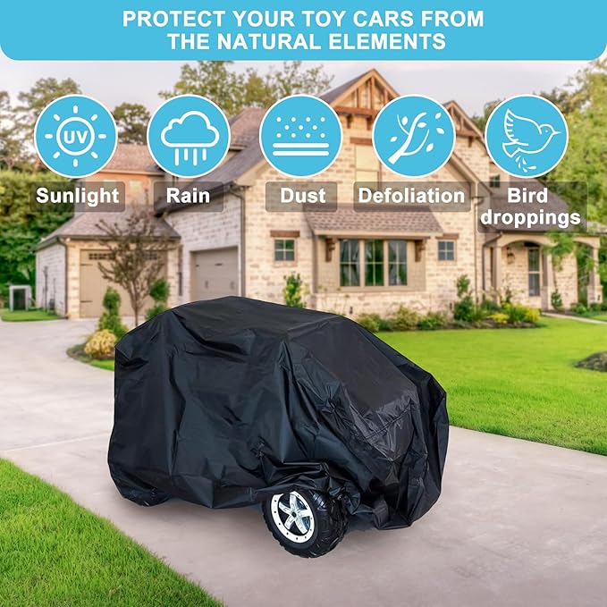 Kids Ride-On Toy Car Cover, Outdoor Wrapper Resistant Protection for Electric Battery Powered Children Wheels Toy Vehicles - Universal Fit, Water Resistant
