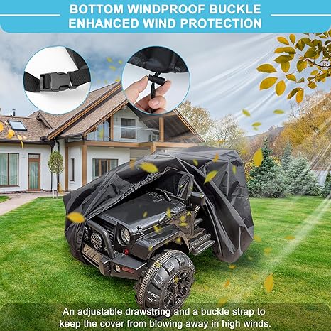 Large Ride-On Truck Toy Car Cover, Outdoor Cover for Power Wheels, Kids Electric Car Cover Waterproof All Weather Protect Kids Car Toy Vehicles - Universal Fit