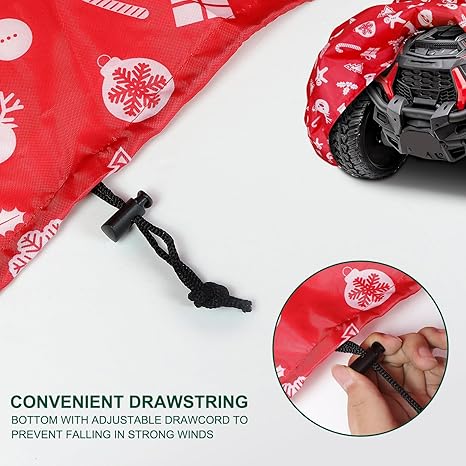 Kids Ride On Toy Car Cover with Christmas Elements, Waterproof Oxford Fabric Cover for  Jeep Truck, Kids' Electric Vehicles Cover, All-Weather Protection Universal Fit
